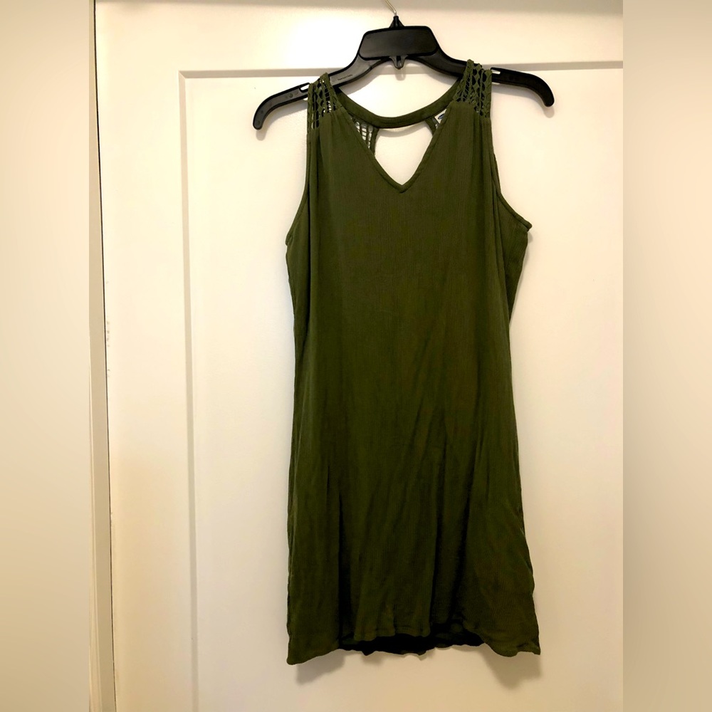 Hunter green mini summer dress